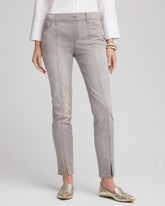 Chico's - Petite Silver Pull-On Slim Ankle Jeggings