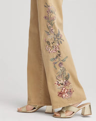 Chico's - Petite Embroidered High-Rise Wide-Leg Jeans