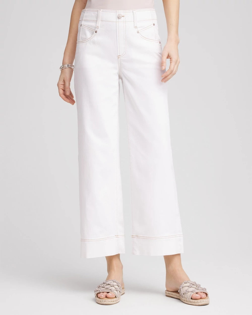 Chico's - Petite No Stain Pull-On Wide Leg Cropped Jeans