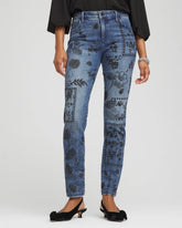 Chico's - Petite Mixed-Media Girlfriend Slim Ankle Jeans
