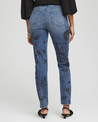 Chico's - Petite Mixed-Media Girlfriend Slim Ankle Jeans