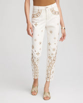 Chico's - Petite Embellished Girlfriend Slim Ankle Jeans