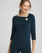Chico's - Travelers™ Asymmetrical 3/4 Sleeve Top