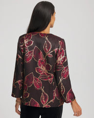 Chico's - Travelers™ Collection Jacquard Foiled Floral Jacket