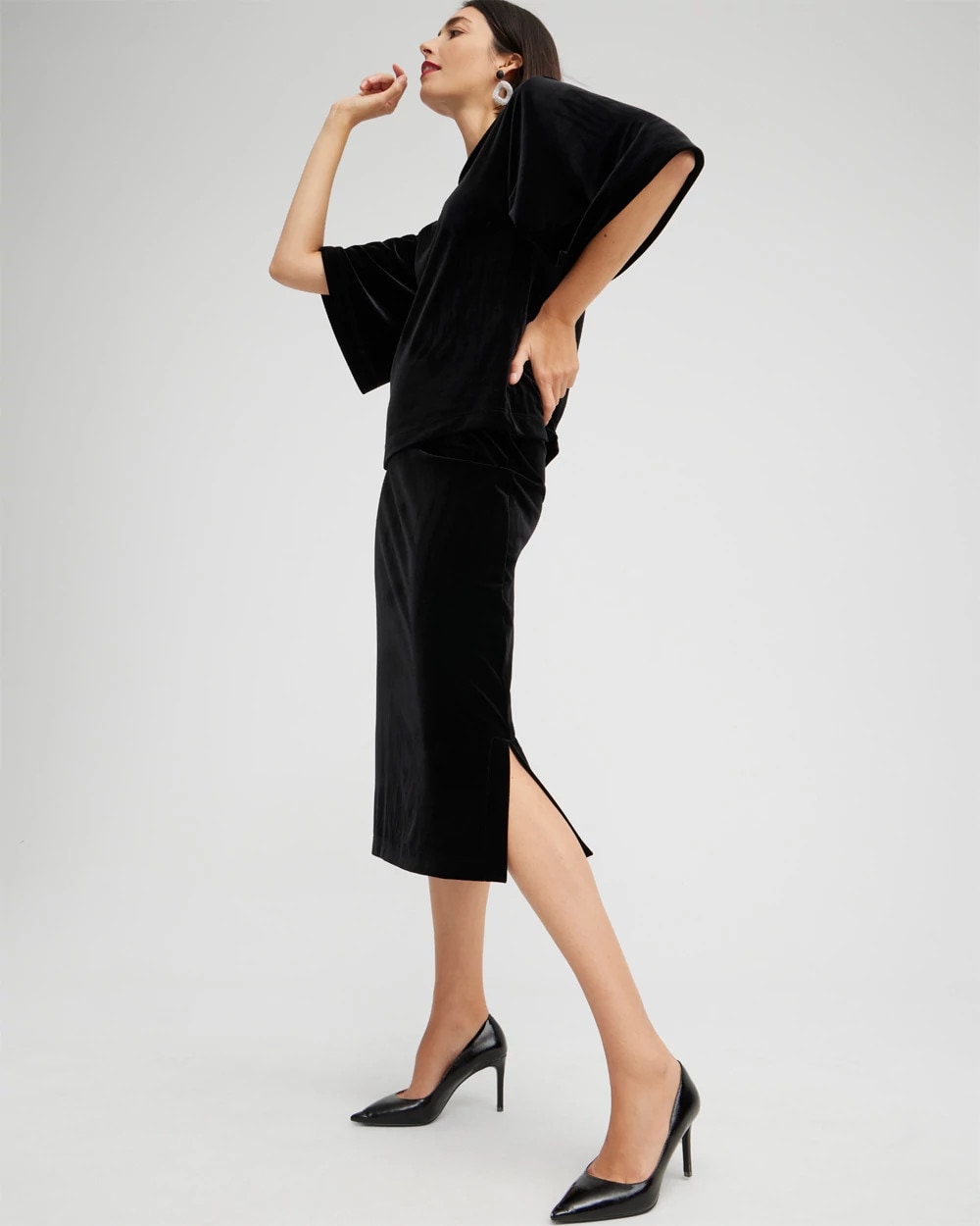Chico's - Travelers™ Velvet Midi Skirt