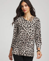 Chico's - Travelers™ Animal-Print Lattice Top