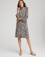 Chico's - Travelers™ Animal-Print Mockneck Midi Dress