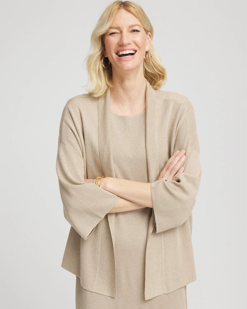 Chico's - Travelers™ Collection Metallic Knit Cardigan