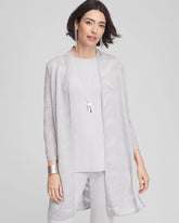 Chico's - Travelers™ Zebra-Motif Metallic Cardigan