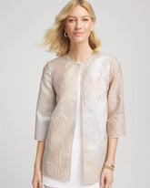 Chico's - Travelers™ Collection Metallic 3/4 Sleeve Jacket