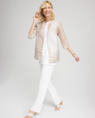 Chico's - Travelers™ Collection Metallic 3/4 Sleeve Jacket