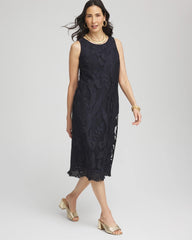 Chico's - Travelers™ Mesh Appliqué Midi Dress