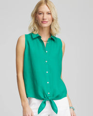 Chico's - No Iron™ Linen Tie-Front Sleeveless Shirt