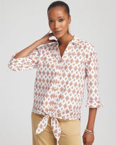 Chico's - No Iron™ Tie-Front Geo-Print Shirt