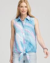 Chico's - No Iron™ Linen Tie-Front Sleeveless Shirt