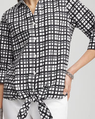Chico's - No Iron™ Plaid Tie-Front Top