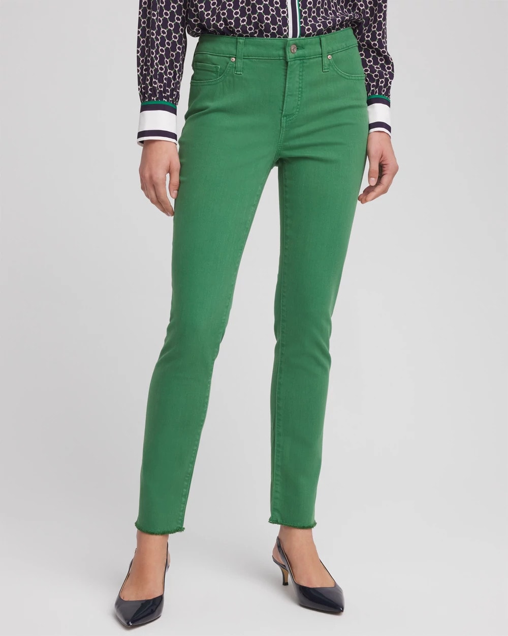 Chico's - Girlfriend Fray Hem Ankle Jeans