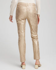 Chico's - Girlfriend Slim Ankle Foiled Lace Jeans