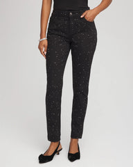 Chico's - Stone Embellished Girlfriend Slim Ankle Jeans