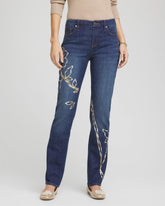Chico's - Sequins Rose Girlfriend Slim-Leg Jeans