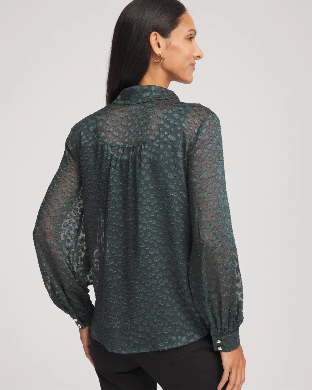 Chico's - Clip-Dot Billow-Sleeve Blouse