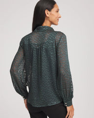 Chico's - Clip-Dot Billow-Sleeve Blouse
