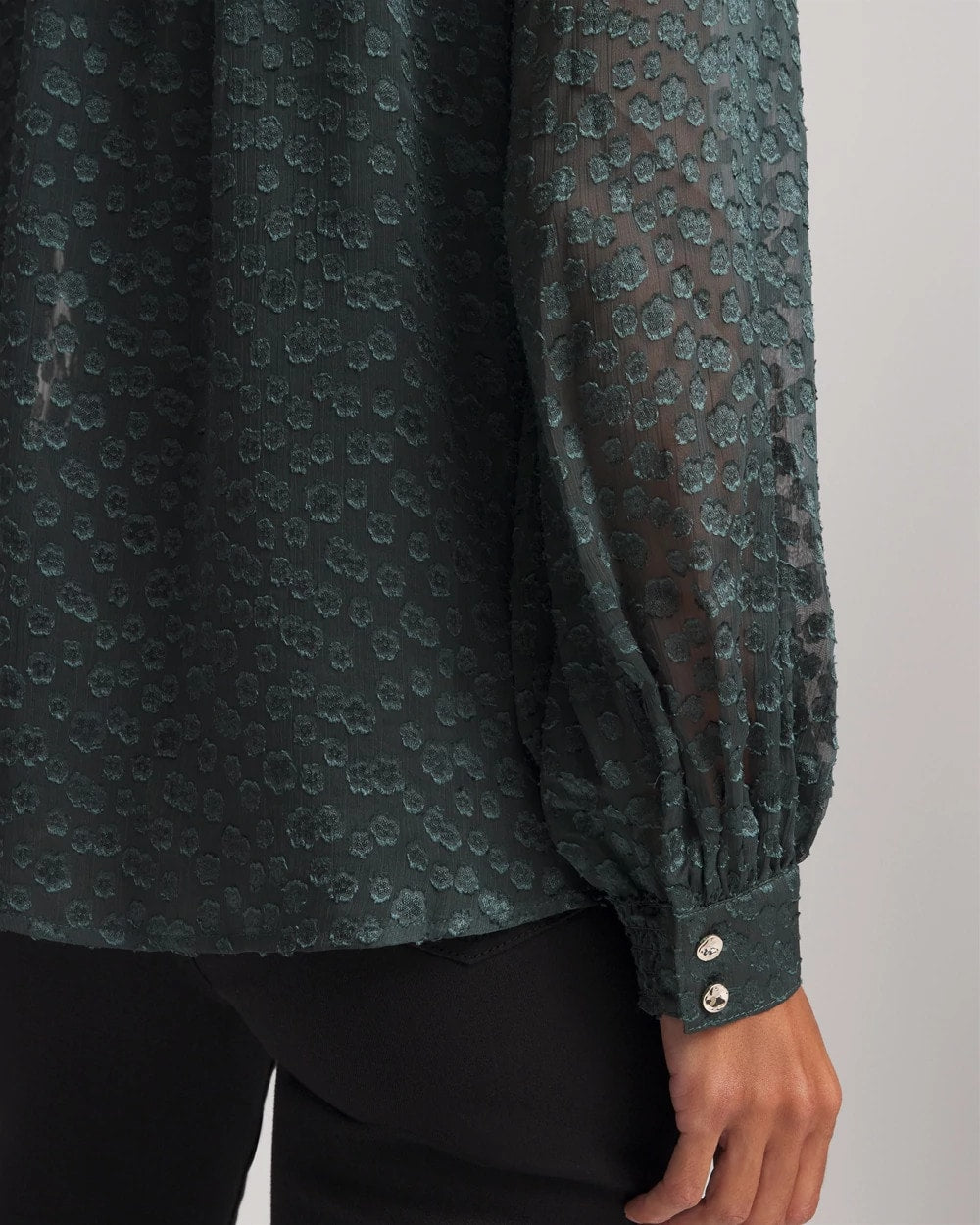 Chico's - Clip-Dot Billow-Sleeve Blouse