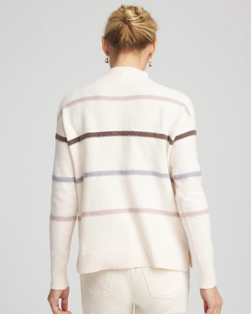 Chico's - Sequined Stripe Pullover Sweater