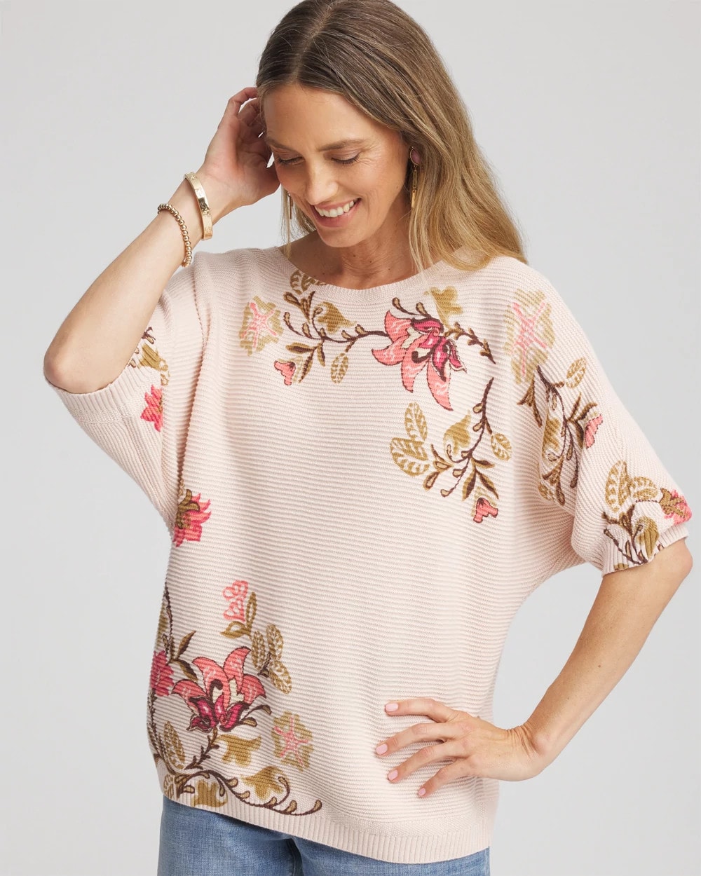 Chico's - Ribbed Combed Cotton Sweater
