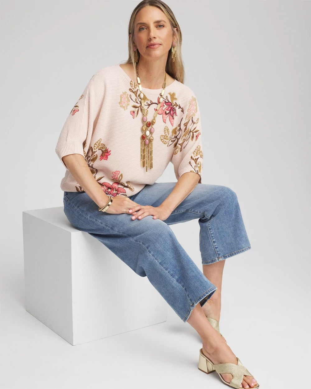 Chico's - Ribbed Combed Cotton Sweater