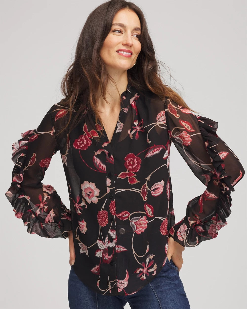 Chico's - Georgette Celtic Blooms Blouse