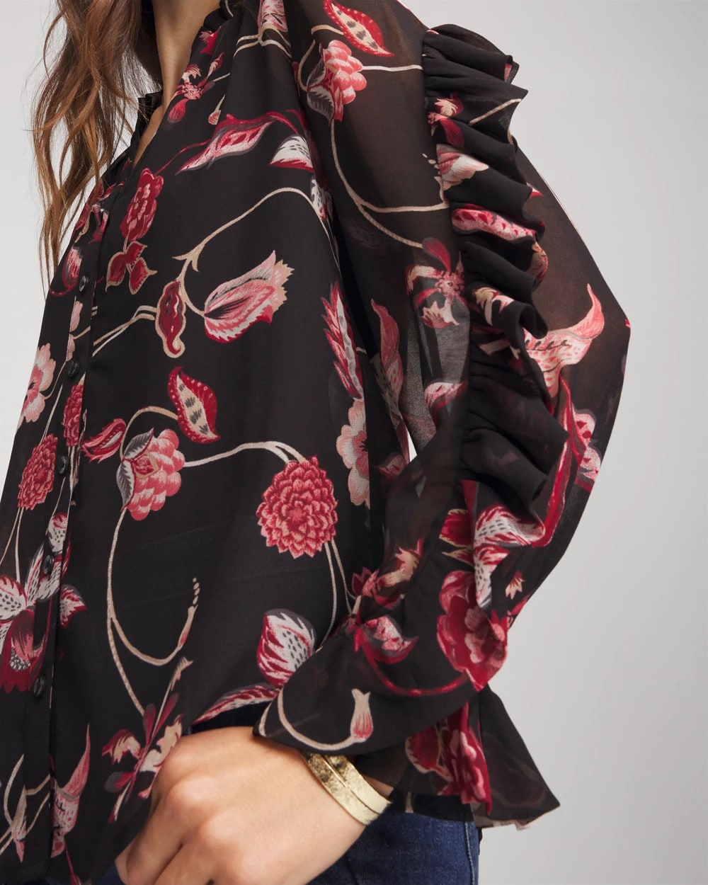 Chico's - Georgette Celtic Blooms Blouse