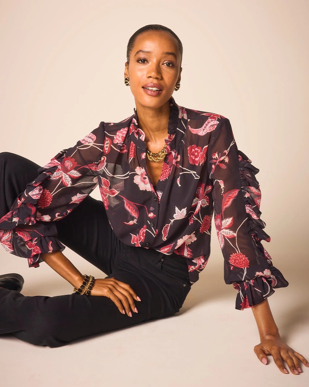 Chico's - Georgette Celtic Blooms Blouse