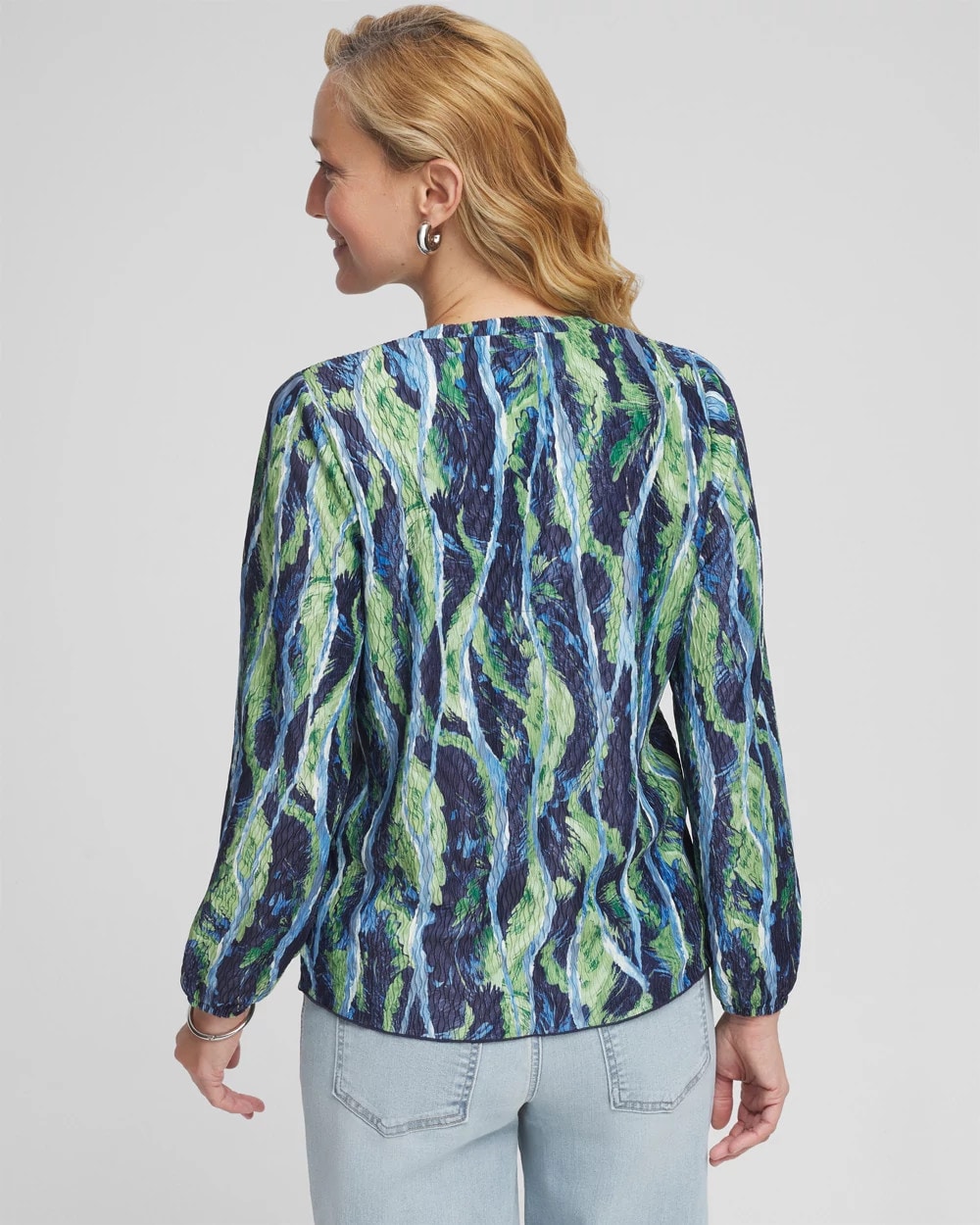 Chico's - Ocean Plume Crinkle Top
