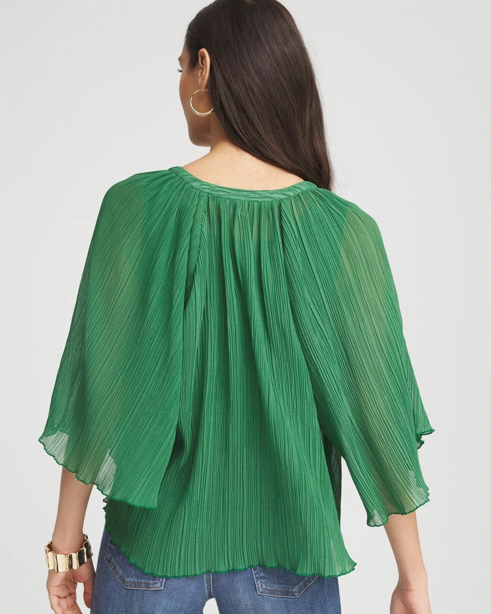 Chico's - Textured Pleated Chiffon Blouse