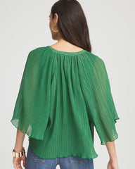 Chico's - Textured Pleated Chiffon Blouse
