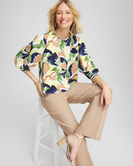 Chico's - Mod Blooms Matte Satin Pullover
