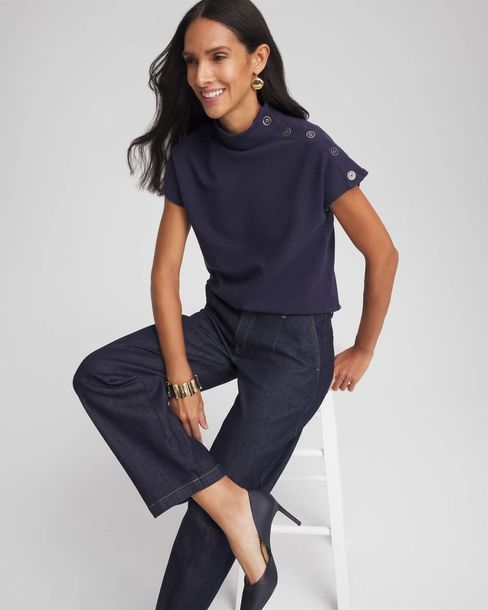 Chico's - Ottoman Cap Sleeve Tee