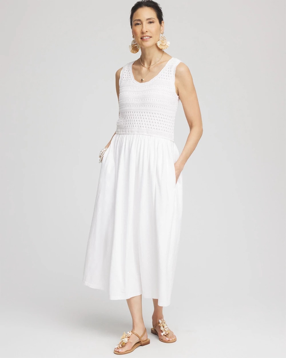 Chico's - Crochet-Bodice Maxi Dress