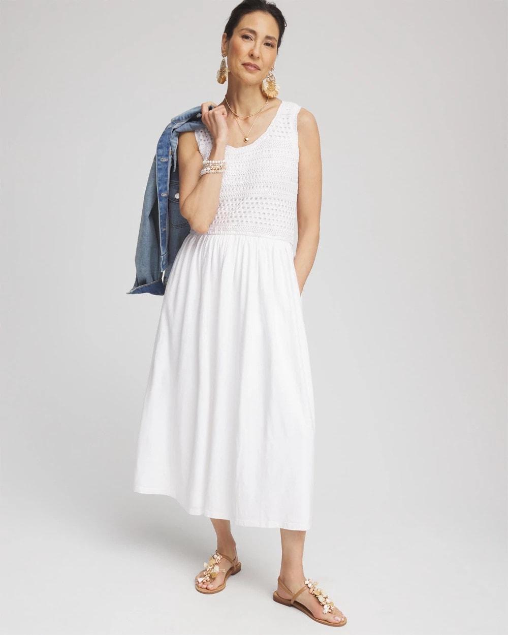 Chico's - Crochet-Bodice Maxi Dress