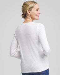 Chico's - 3/4 Sleeve Button Tee