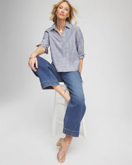 Chico's - Striped Soft Denim Popover