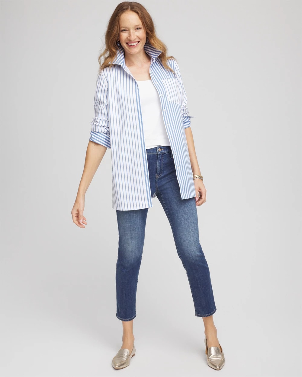 Chico's - No Iron™ Stripe Mix Tunic