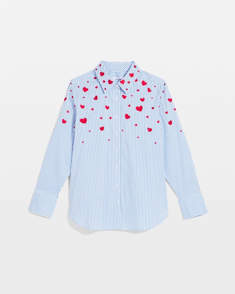 Chico's - V-Day Striped Poplin Shirt