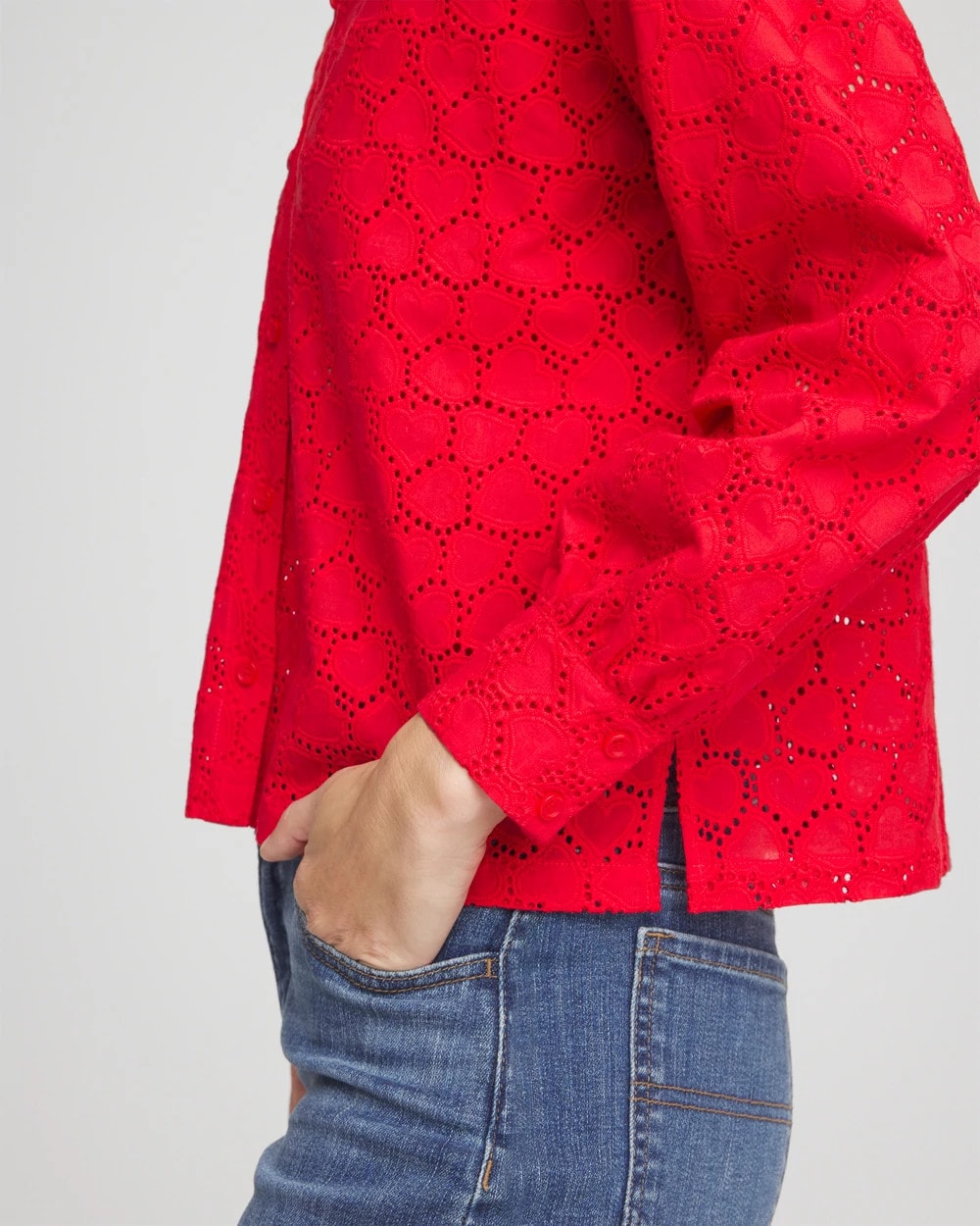 Chico's - Heart Eyelet Button Down Shirt