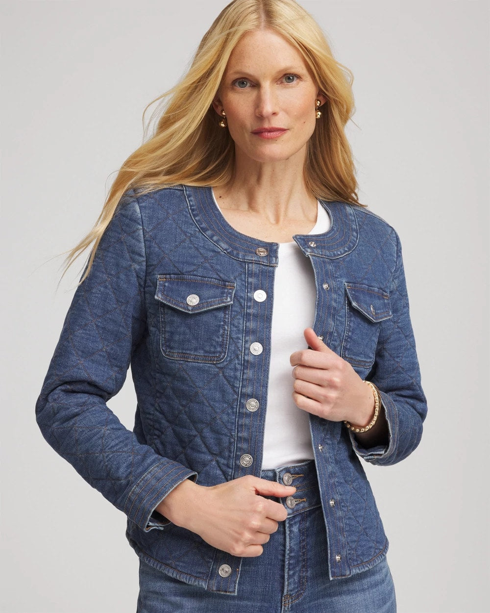 Chico's - Quilted Denim Jacket