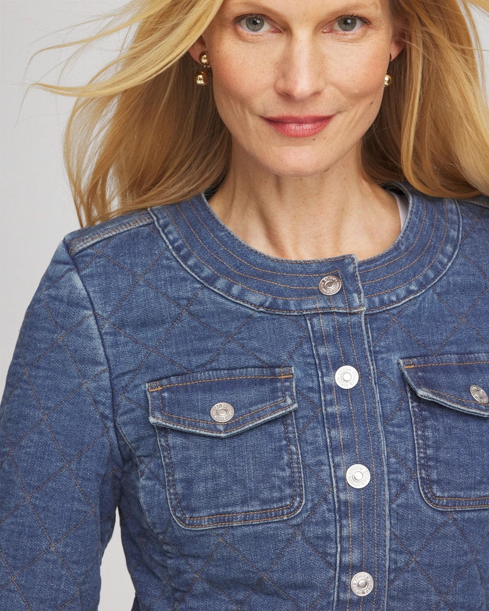Chico's - Quilted Denim Jacket