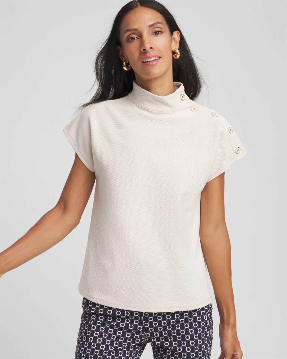 Chico's - Ottoman Cap Sleeve Tee