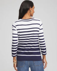 Chico's - Striped 3/4 Sleeve Perfect Tee