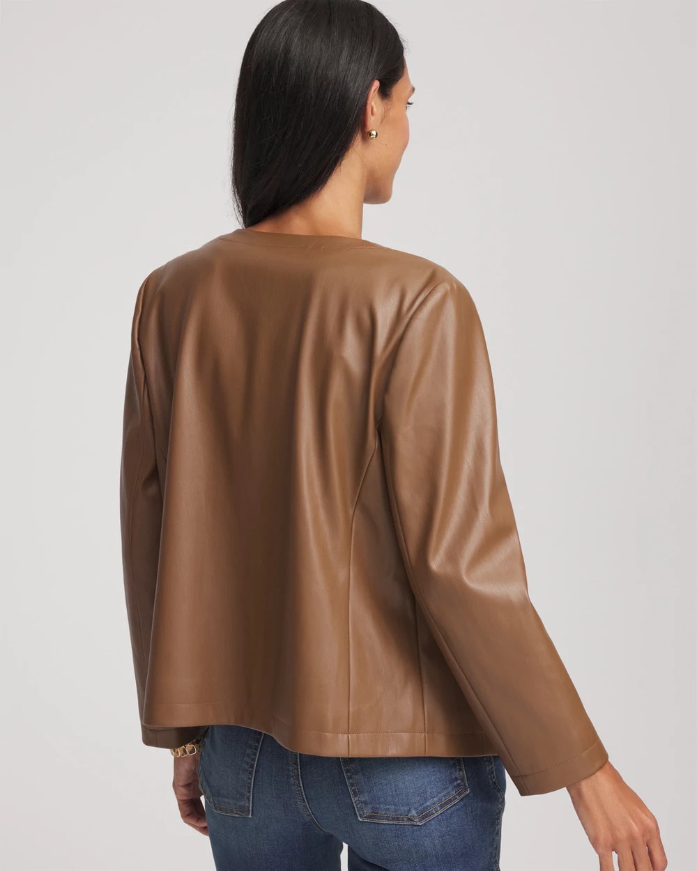 Chico's - Floral Cutwork Faux Leather Jacket